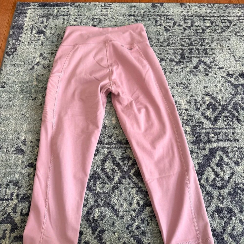 Women’s Adidas Pink Circuit High Waisted 7/8 Leggings With Mesh Pockets Size M - Picture 5 of 12